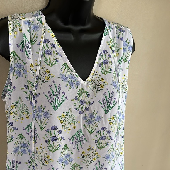 Loft Tie Mixed Media Blouse - Picture 2 of 5